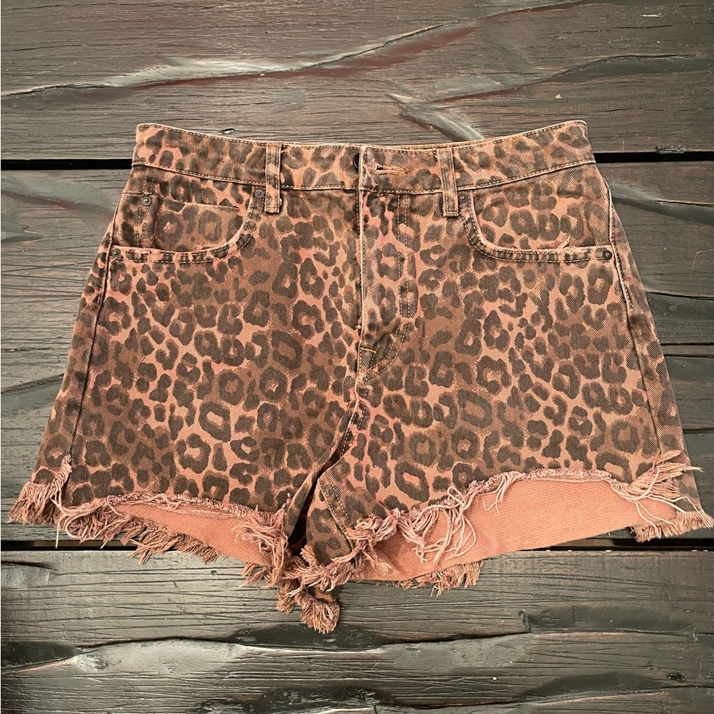 Alexander Wang Leopard Print Jean Shorts size 26